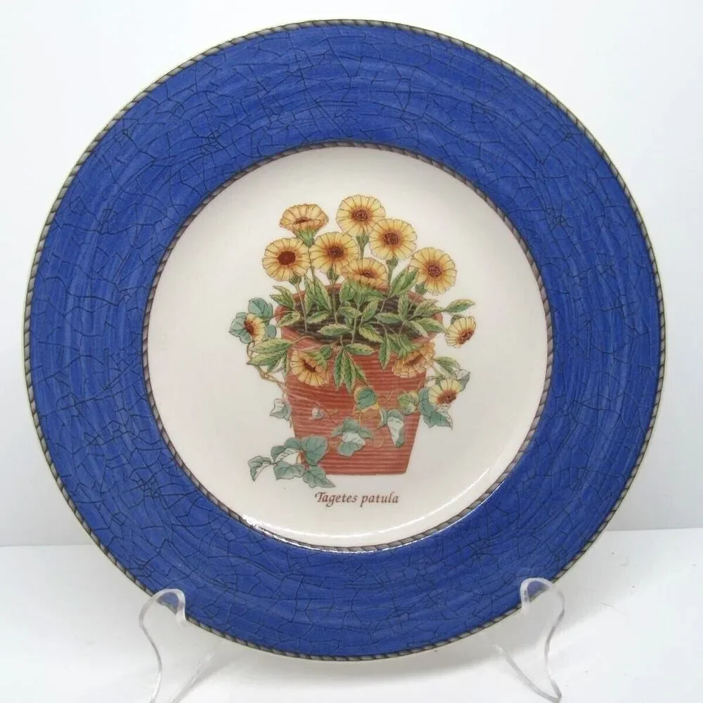 Wedgwood Queen's Ware England Sarah's Garden Tagetes patula Salad Plate 8